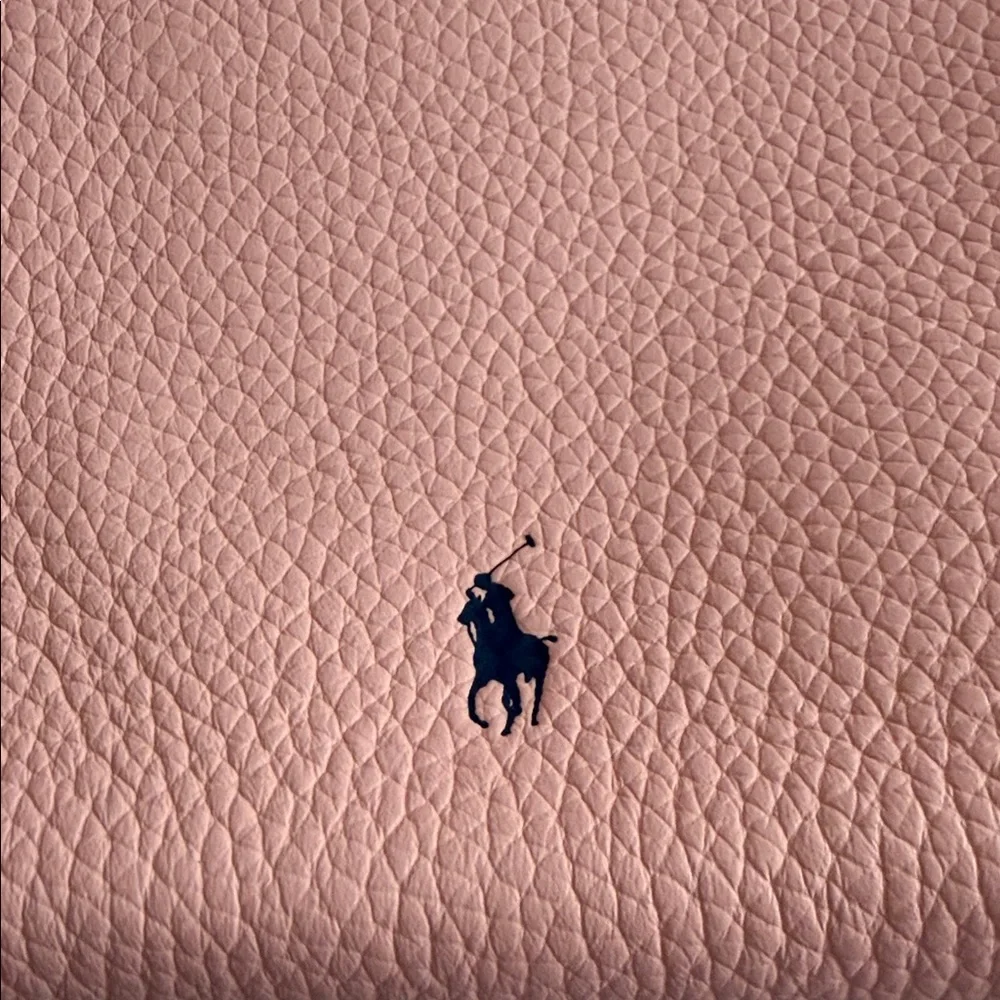 Ralph Lauren Blush Pink Pebbled Leather Crossbody with Black Polo Logo - Picture 5 of 5